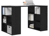Desk with Shelf Black Oak 90 x 50 x 75 cm Engineered Wood 869507