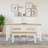 Dining Table PANAMA White 160x80x75 cm Solid Wood Pine 4005707