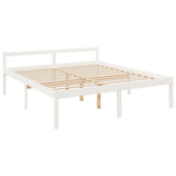 Senior Bed without Mattress White 200x200 cm Solid Wood 3195437
