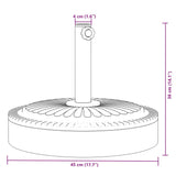 ZNTS Parasol Base for Ø38 / 48 mm Poles 25 kg Round 4007981