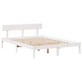 Bed Frame without Mattress White 140x200 cm Solid Wood Pine 3301515