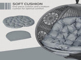Round Egg Basket Chair, with Steel Stand, Charcoal Grey T3398P314771