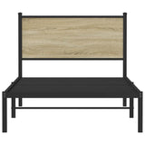Metal Bed Frame without Mattress Sonoma Oak 100x190 cm 4007710