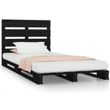 Bed Frame without Mattress Black 75x190 cm Small Single Solid Wood Pine 3120161
