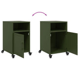 Bedside Cabinets 2 pcs Olive Green 36x39x59 cm Steel 846725