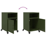 ZNTS Bedside Cabinet Olive Green 36x39x59 cm Steel 846724