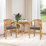Chair with Cushion 2 pcs Brown 63 x 58 x 89 cm Solid Teak Wood 42008385