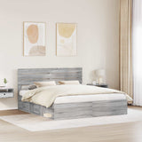 Bed Frame Grey Sonoma 180 x 200 cm Solid Pine Wood 3411388