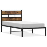 Metal Bed Frame without Mattress Smoked Oak 80x200 cm 4017044