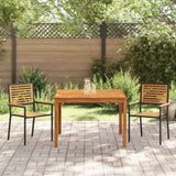 Garden Dining Set 3 pcs Black Solid Acacia Wood 3365529