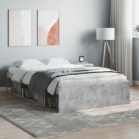 ZNTS Bed Frame without Mattress Concrete Grey 120x200 cm 3203855