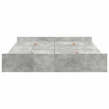 Storage Bed Frame Concrete grey 160 x 200 cm Engineered wood 3335280