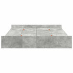 Storage Bed Frame Concrete grey 140 x 200 cm Engineered wood 3335296