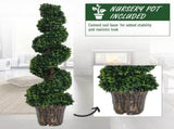 Set of 2 Artificial Plants White Rose Floral in Pot, Fake Plants for Home Indoor Decor, 90cm, Green T3398P343364