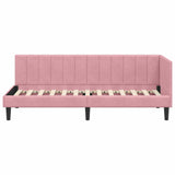 Corner Bed Frame with Headboard Pink 80 x 200 cm Velvet 42016331