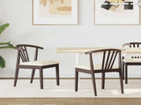 Dining Chair 2 pcs Light Brown and Light Solid Rubberwood 42020393