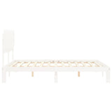 Bed Frame without Mattress White 160x200 cm Solid Wood Pine 3193737