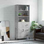 Highboard Concrete Grey 69.5x34x180 cm Engineered Wood 3189473