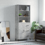 Highboard Concrete Grey 69.5x34x180 cm Engineered Wood 3189473