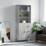 Highboard Concrete Grey 69.5x34x180 cm Engineered Wood 3189473