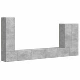 TV Wall Cabinet Set Wall-mounted 6 pcs Concrete Grey 3408955