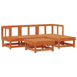 Garden Lounge Set 5 pcs Wax Brown Solid Pine Wood 3418091