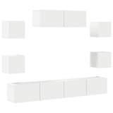 7 Piece TV Cabinet Set White Engineered Wood 3114518