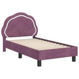 Toddler Bed Frame with Headboard Purple 70 x 140 cm Velvet 42010898
