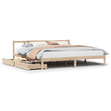 Bed Frame without Mattress 200x200 cm Solid Wood Pine 3301644