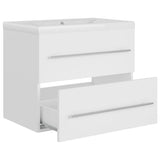Sink Cabinet with Built-in Basin White Engineered Wood 3099041