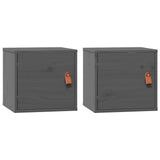 Wall Cabinets 2 pcs Grey 31.5x30x30 cm Solid Wood Pine 818360