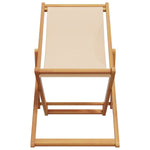 ZNTS Folding Beach Chairs 2 pcs Beige Fabric and Solid Wood 3214498