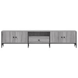 TV Cabinet with Drawer Grey Sonoma 200x25x44 cm Engineered Wood 838991