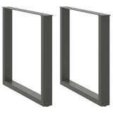 Dining Table Legs U-Shaped 2 pcs Anthracite 80x cm Steel 4013190