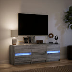 TV Cabinet with LED Grey Sonoma 140x34x50 cm Engineered Wood 3307924