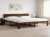 Double Bed Frame with Headboard ROSTOCK Dark Brown 180 x 200 cm 3405434
