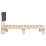 Bed Frame with Upholstered Headboard Dark Grey 90 x 190 cm 877525