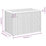 Garden Side Tables 2pcs Grey 55x34x37cm Poly Rattan Solid Wood 366131