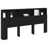 Headboard Cabinet Black Oak 200 x 19 x 103.5 cm Engineered Wood 862755