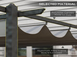 4 x 3 Aluminium Pergola with Retractable Roof, Garden Gazebo Canopy Shelter for Outdoor, Patio, T3398P318571