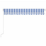 Manual Retractable Awning with LED 450x350 cm Blue and White 3069001