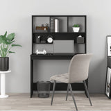 Desk with Shelves Black 102x45x148 cm Engineered Wood 823001