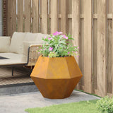 Planter Rusty 75 x 75 x 60 cm Weathering Steel 884050