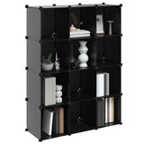 Storage Cube Organiser with 12 Cubes Black PP 340546