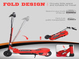 Folding Electric Kids Scooter Ride on Age 7-14, Red/Black T3398P347577