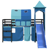 Kids' Loft Bed with Tower without Mattress Blue 80x200 cm 3207097