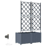 Garden Planter 2 pcs LiGht Grey 80 x 40 x 142 cm Plastic 42002897