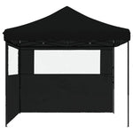 ZNTS Foldable Party Tent Pop-Up with 2 Sidewalls Black 4004927