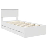 Bed Frame with Drawer White 90 x 190 cm Engineer Wood 3410749