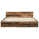 Bed Frame with Headboard Old Wood 200 x 200 cm Engineered Wood 3403601